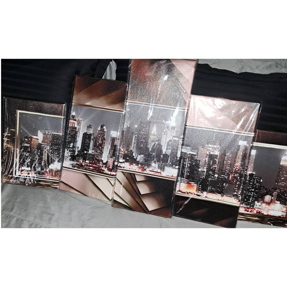 ALMOST 4 feet with 5 separate Modulor paintings NYC Skyline - Picture 7 of 7